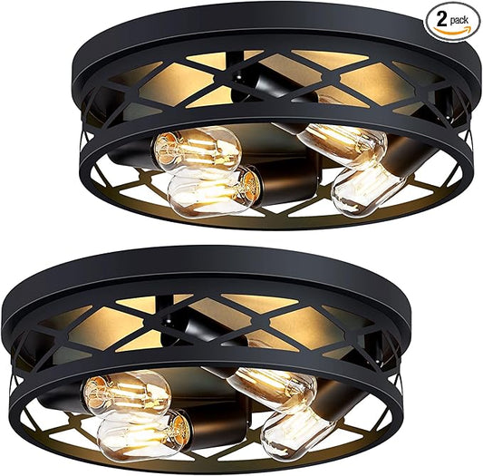 4-Light Farmhouse Ceiling Light Fixture,14 inch Hallway Lighting Fixtures Ceiling,Light Fixtures Ceiling Mount for Kitchen,Entryway,Hall,Bedroom E26 Base
