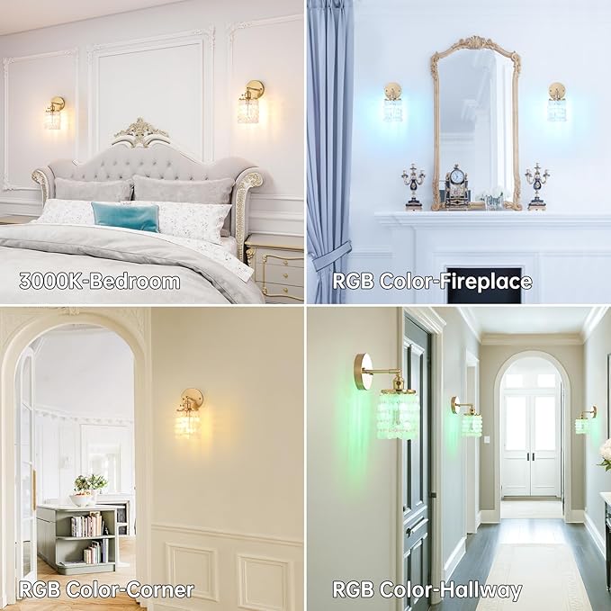 Shenmoyl Battery Operated Wall Sconce with Shell Shade, Rechargeable Wall Lamp with 5400mAh Battery & Remote Control, Modern Dimmable Wireless Wall Lights for Bedroom Bathroom (White, Gold Base)