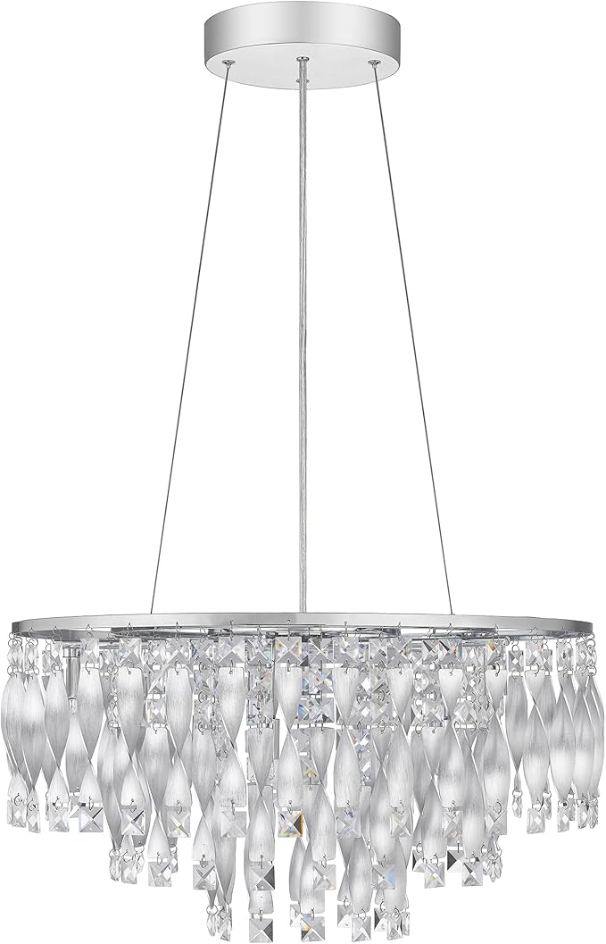 Quoizel PCTK2824C Twinkle Platinum Crystal Pendant Ceiling Light, 6-Light 240 Watts, Polished Chrome