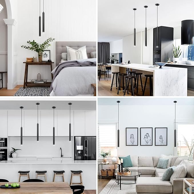 OKELI Modern Pendant Lights 4000K LED Dimmable Pendant Light Fixtures Pendant Lighting for Kitchen Island,Bar,Bedroom, 15.7inch, 10W, ETL, 1Pack