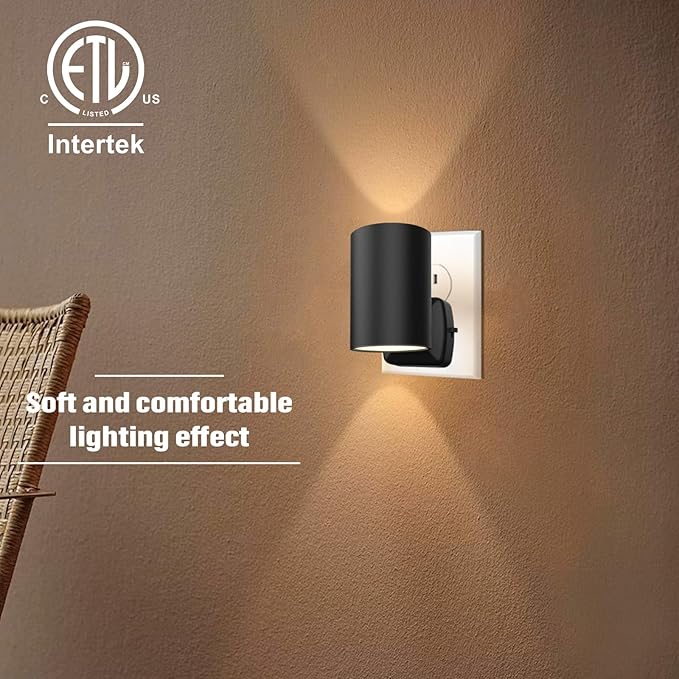 ETL Certified 5700K Night Light, Modern Nightlights Plug in Wall, Dusk to Dawn Sensor LED Night Light, Cool White, Adjustable Brightness, Bathroom Nightlight for Hallway, Stairway, 8 Pack