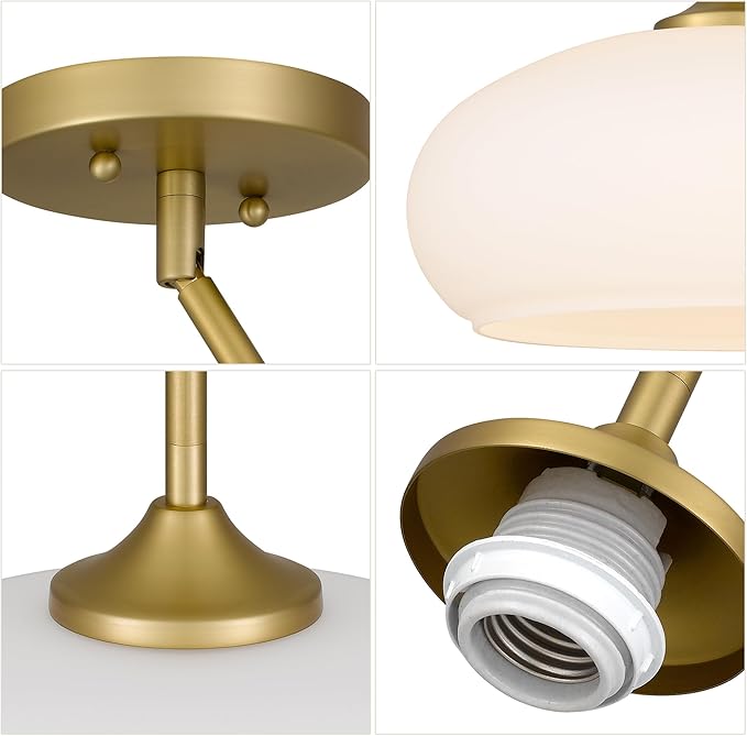 Tawson Juno Modern 1-Light Pendant Ceiling Light Fixture with Etched Opal Glass Shade for Kitchen Island, Hallway, Entryway, Passway, Dining Room, Bedroom, Balcony Living Room