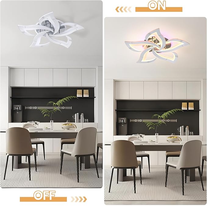 Modern Ceiling Light,50W Flush Mount Ceiling Lights,Dimmable Ceiling Lamp with Remote,Acrylic Ceiling Lamps Fixture for Living Room Dining Room Bedroom,Kitchen,3000-6000K,Chrome