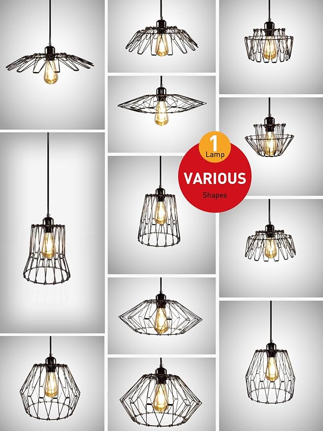 KOSTA Pendant Light Fixtures, Hanging Ceiling Lights, E26 Base Max. 40 Watts, for Kitchen Island Dining Restaurant Room Hallway Hotel Bar, 12 Inch, Bulb Not Included, 2-Pack