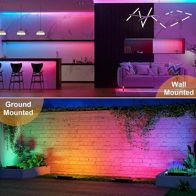 50W 2.4G Remote Control RGB Wall Washer Light, 3000K Warm Light, RGB Light bar with Remote Control & APP Control, for Birthday Party, Garden Lighting, Wall Display, Hotel, Building