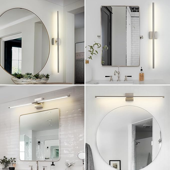 Sand Nickel 40 inch Vanity Light for Bathroom Over Mirror LED Vanity Lights Fixtures 4000K Morden Bathroom Sconce Picture Lights for Paintings (Horizontal & Vertical)