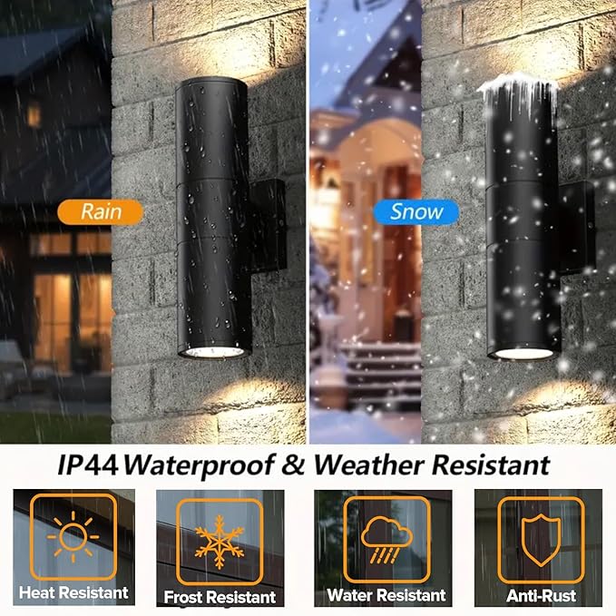 4Pack 14inch LED Square Up & Down Wall Lights,14W Outdoor Wall Light 4000K Day White Aluminum Body Waterproof IP65 LED Exterior Light Fixtures Wall Mount for House Patio Garage Garden.