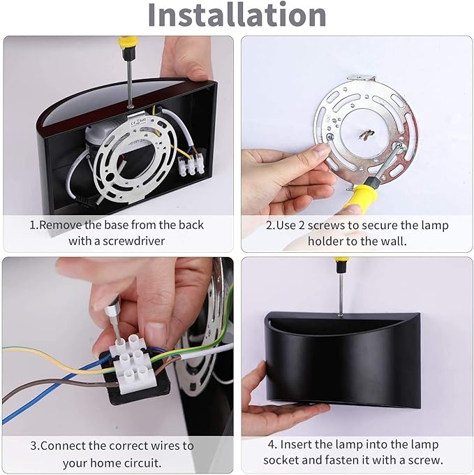 Lightess Modern Wall Sconces Indoor Wall Lamp Dimmable LED Up Down Wall Lamp 12W for Bedroom Living Room Staircase, Cool White