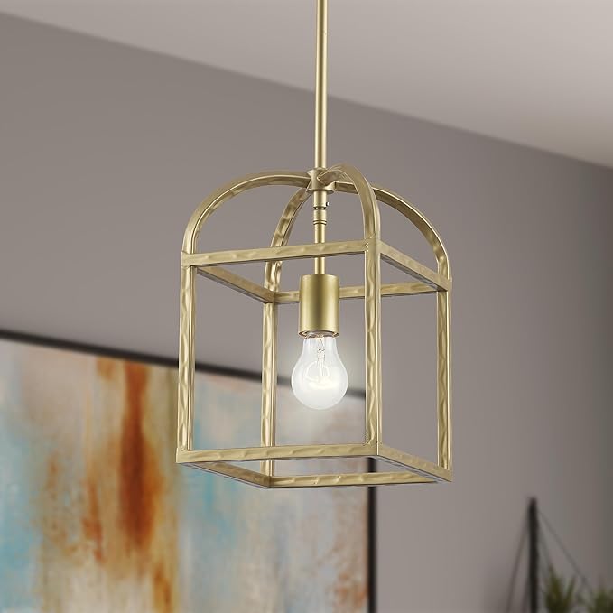 Asher Hamilton AHP-208AG Montclair 7.87 Inch Pendant Light | Adjustable 11.81 to 50.51 Inch Height | E26 Medium Base | Dry Rated for Indoor Use Only | Antique Gold Finish