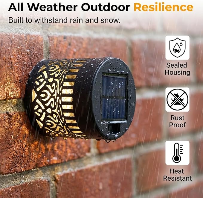 2026 New Decorative Solar Mandala Lights, Solar Mandala Lights Outdoor, Mandala Theme Waterproof Fence Light for Garden, Patio, Deck, Post, Fence Yard Decor (2PCS)