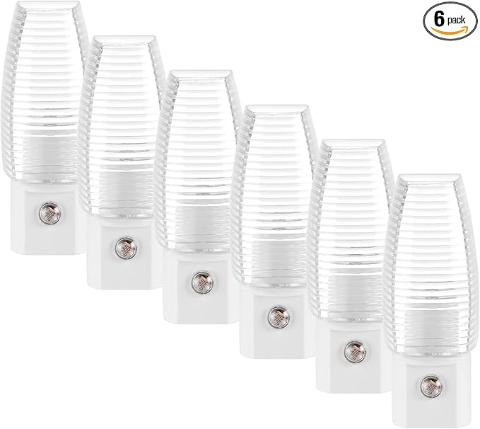 Maxxima MLN-16 LED Plug in Night Light - Features Auto Dusk to Dawn Sensor, 5000K Daylight, 5 Lumens, Ideal for Bedrooms, Bathrooms, and Hallways - 6 Pack