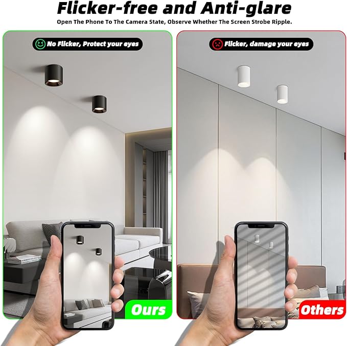 Hallway Light Flush Mount Modern LED Ceiling Light Fixtures for Kitchen Entryway,Dimmable Close to Ceiling Lighting, 4.6'' Cylinder Ceiling Lamps for Dining Room Living Room,20W 4000K 3-Pack