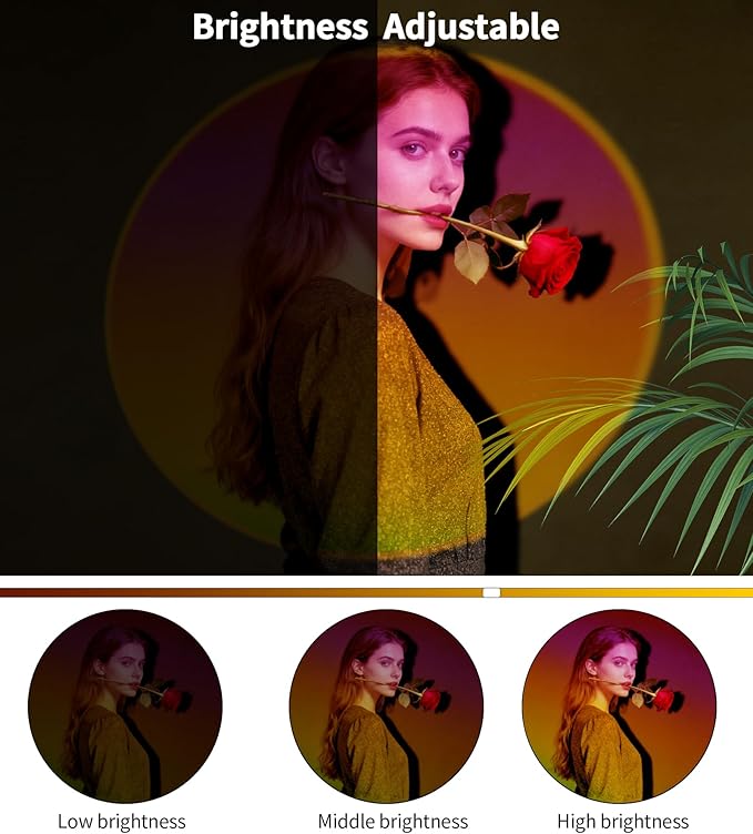 Sunset Lamp Projector,360° Rotatable & App Control Multicolor Multi-Scene Changing Rainbow Led Sun Lamp-Christmas Gift,Aesthetic Room Decor for Selfies,TikTok/Instagram Backdrop,Bedroom Night Light