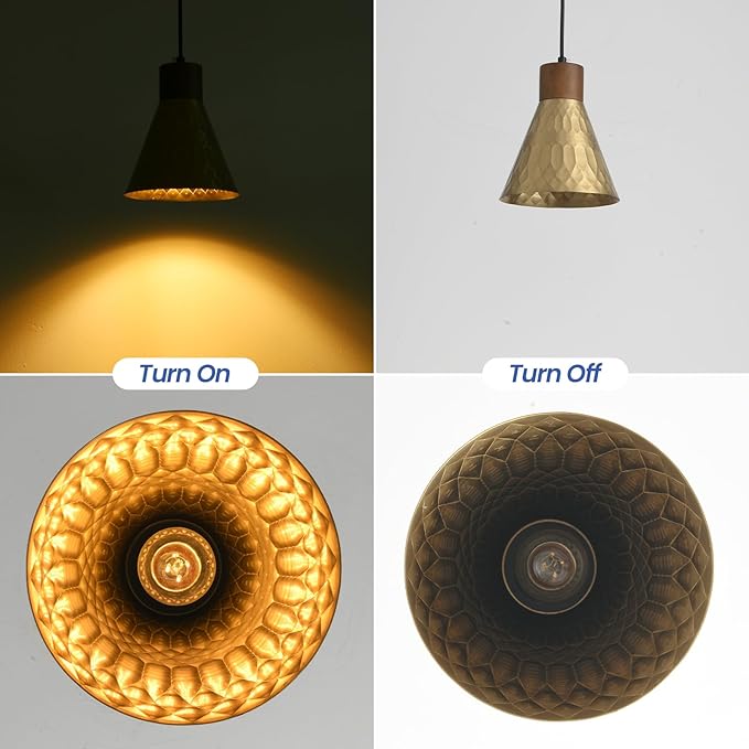 Modern Brass Pendant Lights Kitchen Island, Mid Century Dome Pendant Light, Small Industrial Hanging Pendant Lighting for Dining Room, Bedroom, Sink, Bar, 3 Pack