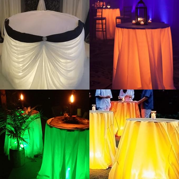 ARDUX 4 PCS Under Table LED Lights for Party - Rechargable 8 LEDs Uplighting with Remote for Cocktail Birthday Centerpiece Holiday Event Indoor Outdoor
