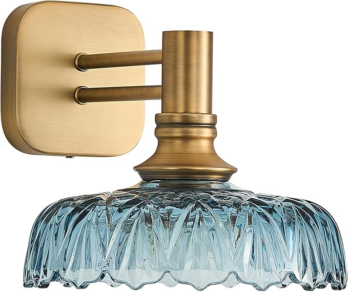 Vintage Blue Wall Sconce Lamp Bathroom Lighting Glass Wall Light Fixture for Kitchen Dining Room Bedroom Hallway