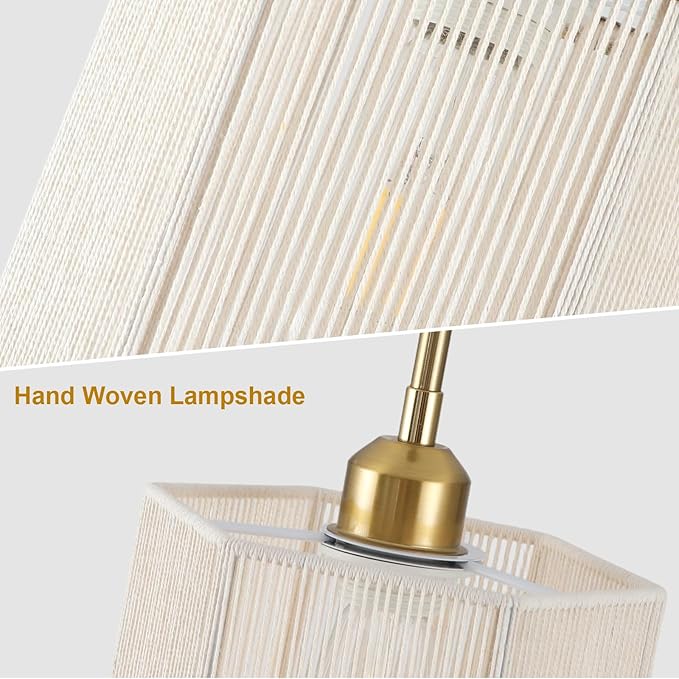 2-Pack Hand-Woven Rattan Pendant Lights, 7.67" Boho Hanging Pendant Light Fixtures, Coastal Hexagonal Mini Island Lights for Kitchen Island, Foyer, Bedroom, E26 Base
