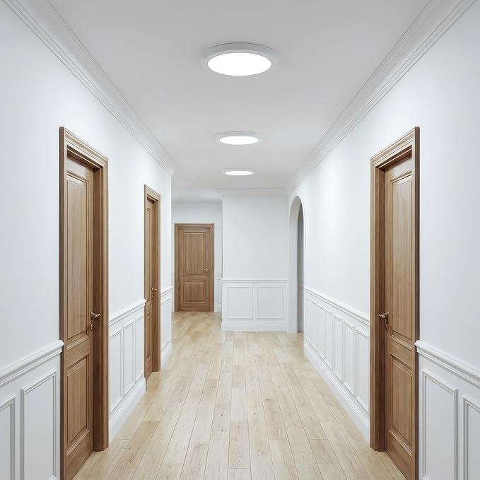 7 inch Round Dimmable LED Flush Mount Ceiling Light 0.63" Ultra-Thin 5000K Daylight White 12W Ceiling Light for Kitchen Bedroom Living Room Hallway Bathroom ETL Certified 24-Pack