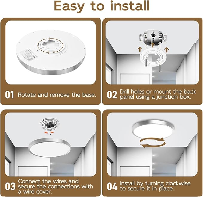 Hlite Dimmable 2pack 9 inch Flush Mount LED Ceiling Light Fixture,18W 1800LM Super Slim 3000K/4000K/5000K 3CCT Selectable,Dimmable Flush Mount Ceiling Light for Kitchen,Bedroom (Brushed Nickel)