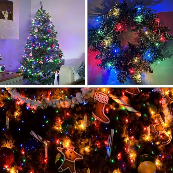2-Pack Multicolor Fairy Lights Battery Operated with Timer, 16FT 50 LED String Lights Outdoor Indoor, Twinkle Lights Waterproof for Bedroom Wedding Birthday Christmas Parties Centerpiece (Multicolor)