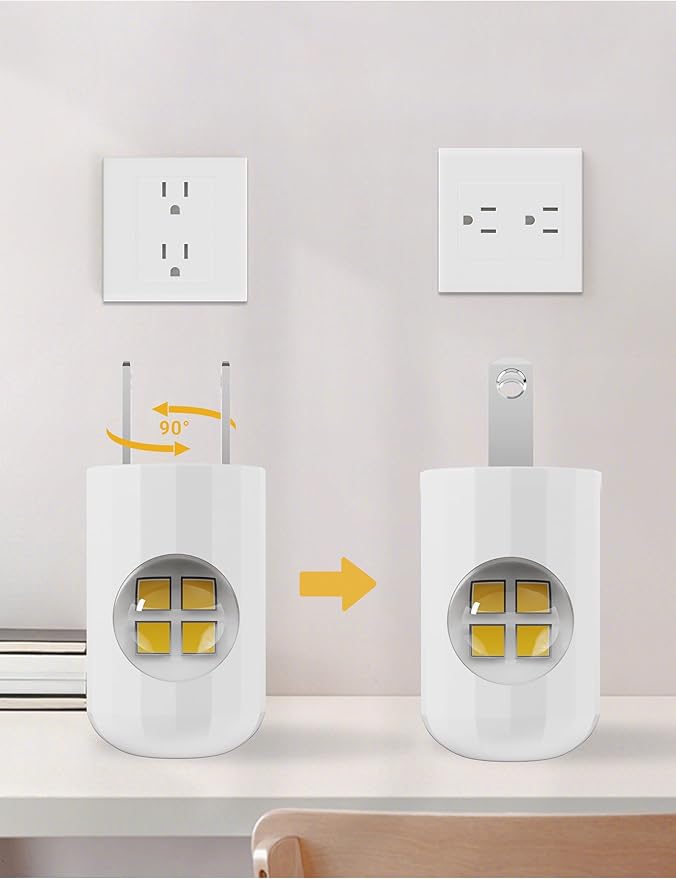 GEPLAD 6-Pack LED Night Light Plug-in Wall Outlet Light, Soft White 3000K,Dusk to Dawn Nightlight,Ambient Lighting,Nightlight for Bedroom, Bathroom, Nursery, Hallway, Kitchen