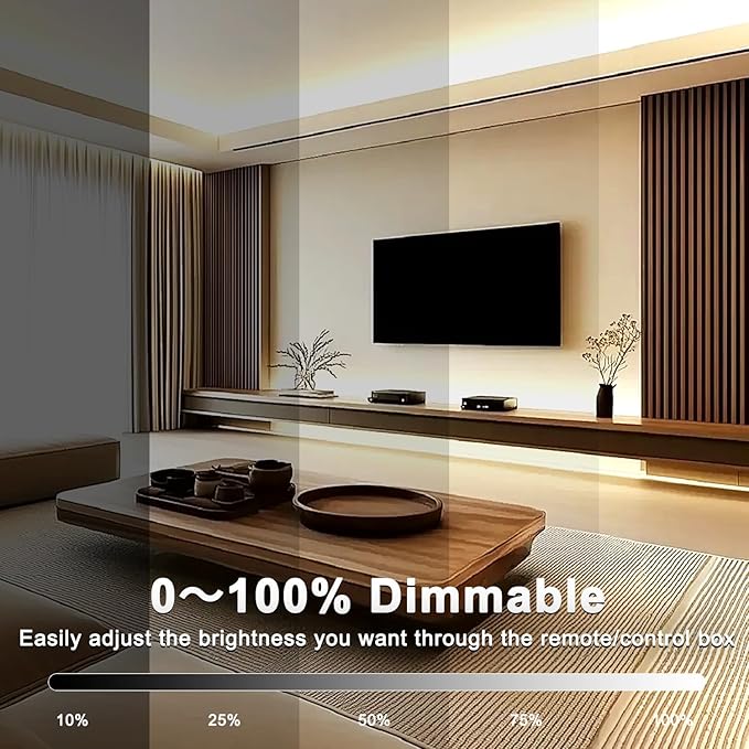 COB LED Strip Lights 5V USB Powered Dimmable LED Rope Lights 3000K Warm White 10ft TV Backlights,Flexible LED Strip Lights Under Cabinet Light for Bedroom,Kitchen,Shelf Lighting