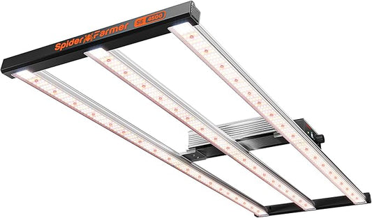 Spider Farmer SE4500 320W LED Grow Lights, Smart App Control, 2X4ft Coverage Full Spectrum Dimmable Bar Style Growing Lamp for Indoor Plants