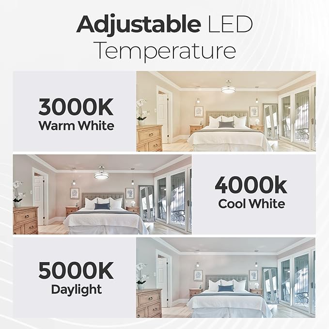 Diodesy- 12 Inch Semi Flush Mount Ceiling Light Fixture with Double Band Trim Brushed Nickel 15W 1050 Lumen 30K/40K/50K CCT Selectable Dimmable- Modern Close to Ceiling for Living Room Bedroom Kitchen