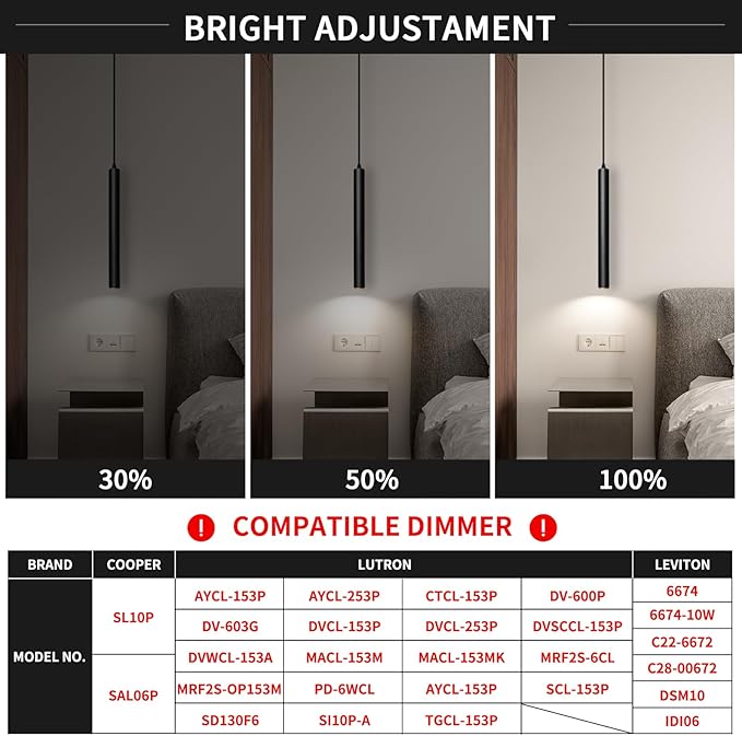 OKELI Modern Pendant Lights, 3 Color Temperature Adjustment LED Dimmable Pendant Light Fixtures, 2700K/4000K/6000K Pendant Lighting for Kitchen Island,Bar,Bedroom, 15.7inch, ETL, 1 Pack