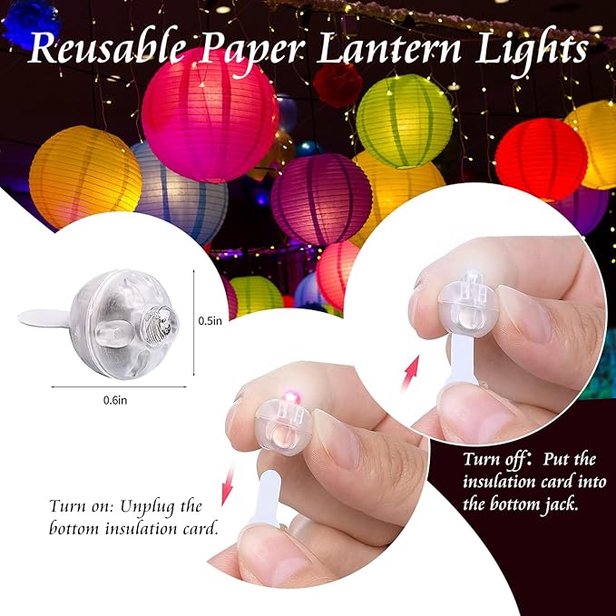 100pcs Mini Led Lights - Round, Long Standby Time Ball Light Paper Lantern Balloons for Birthday Party, Christmas, Halloween Decoration Purple
