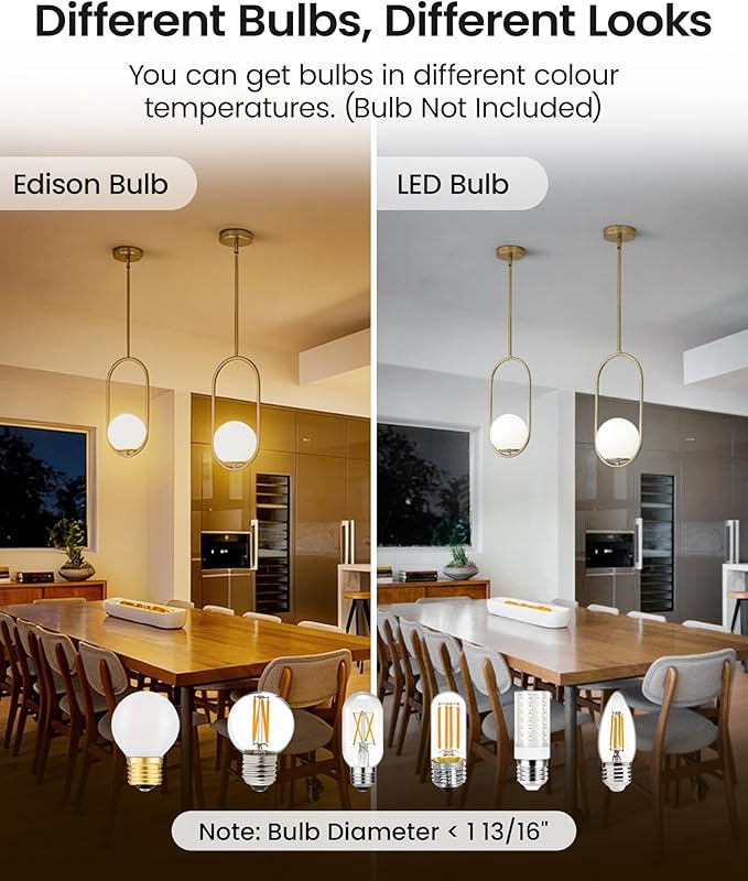 Yunnix 3 Pack Pendant Lights Kitchen Island, Pendant Light Fixtures, Modern Champagne Bronze Globe Glass Pendant Lighting, Mid Century Chandelier One Light for Bathroom Bedroom