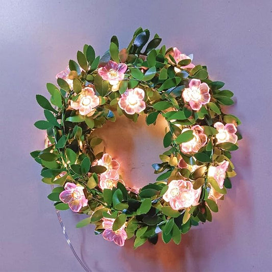 USB Plug-in 16.5ft Pink Cherry Blossom Flower Vine Fairy Lights Decorations | 50 Led Floral Leaf String Lights For Girl'S Bedroom, Window, Wall, Wedding, Birthday, Party, Christmas Hanging Indoor Decor