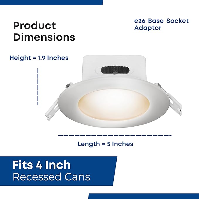 Feit Electric 4" LED Canless Recessed Downlights with Integrated Jbox, 50W Equivalent, Dimmable, 5CCT Selectable White, 90 CRI, 650 Lumens, 50,000-Hour Lifetime, LEDR4JBX/6WYCA/4, 4 Pack