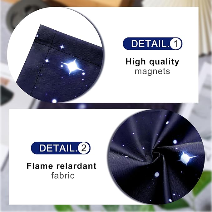 4 Pcs 1 x 4 Feet Fluorescent Lights Covers Magnetic Ceiling Light Cover with 8 Magnets Fluorescent Light Filters for School Classroom Home Drop Lamp Decor (Starry Sky)