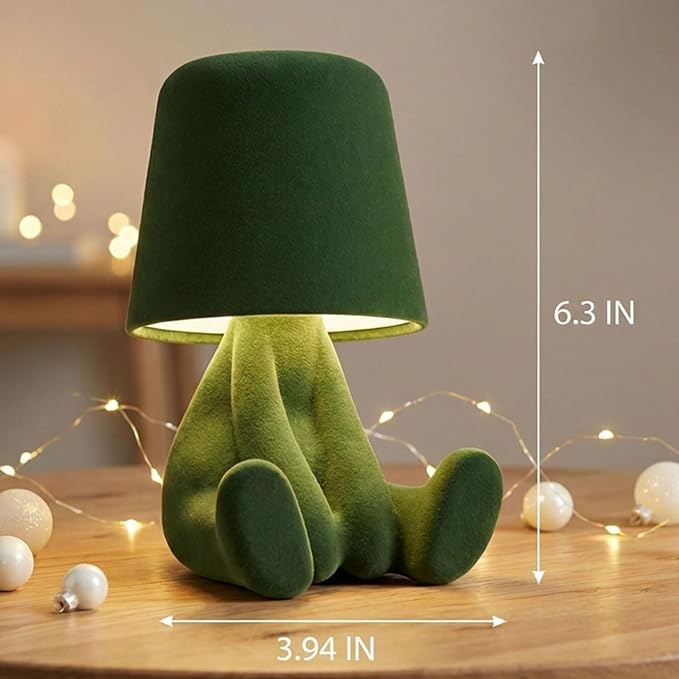 Bedside Touch Control Table Lamp, Golden Decor Thinker Statue LED Table Lamp with USB Port, 3 Way Dimmable Modern Night Light Nightstand Lamp for Home Living Room Office Shelf Decor (Green-B)