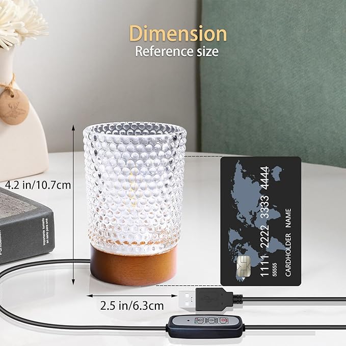 Night Light Bedside Lamp Touch and Dimmable Tabletop Brightness Adjustable for Adults, in Bed at Night Put on Table, Headboard, Dorm,Bedroom (Dot Pattern)