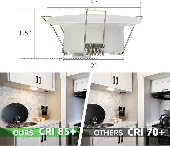 RV Recessed Ceiling Light, 3Inch RV Puck Light 12V, 400LM RV Light Interior, Camper Light Fixture for RV Motorhome Caravan Trailer Boat