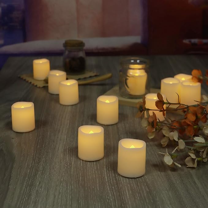 36 Pack Flameless Votive Candles Flickering Electric Fake Candles LED Battery Operated Tea Lights for Home Wedding Decor Party Table Halloween Christmas Decorations, Warm White Glow