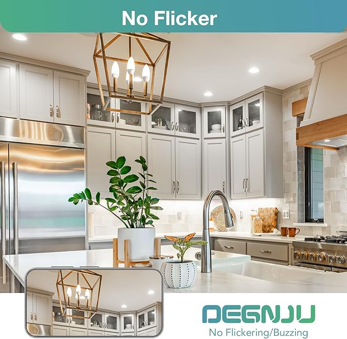 DEGNJU 40 Pack LED Candelabra Light Bulbs 60W Equivalent, Chandelier Light Bulbs Soft White 2700K, E12 LED Bulb, Type B Light Bulb 5.5W, Candelabra Base, 120V, B11 Candle Light Bulb, Non-Dimmable