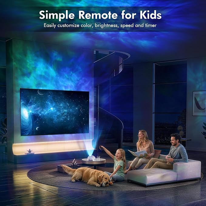 Rossetta Dual Lens Galaxy Projector, Star Projector for Bedroom with White Noise & Bluetooth Speaker, Remote, Timer, Aurora & Nebula Night Light for Easter, Party, Yoga, Gifts for Kids Adult Teen