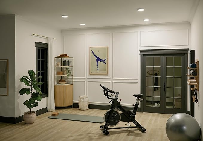 KICHLER Ara 7.01" Modern Minimal Round LED Downlight in White, for Wet Indoor Locations, Supplemental Lighting, Integrated LED, Edge-Lit Technology, 950 Lumens, Dimmable to 10%, 53007WH30