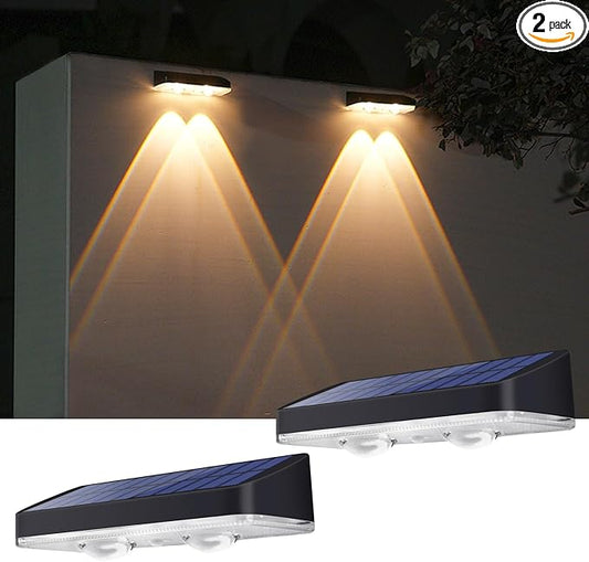 Solar Lights Outdoor Waterproof 3000K/4000K/6000K 3 Modes Solar Powered Dusk to Dawn Lighting for Mailbox, House Number, Address, Sign(2 Pack)