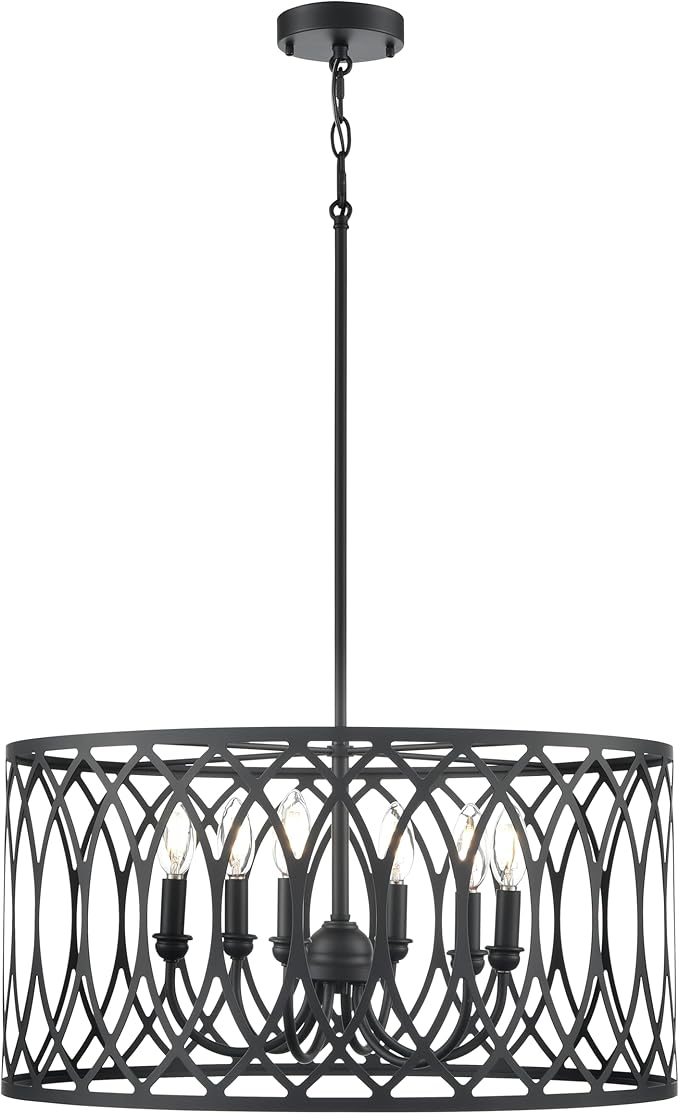 ML Lighting 42106-MB Arelyn 23" Wide 6-Light Pendant - Matte Black