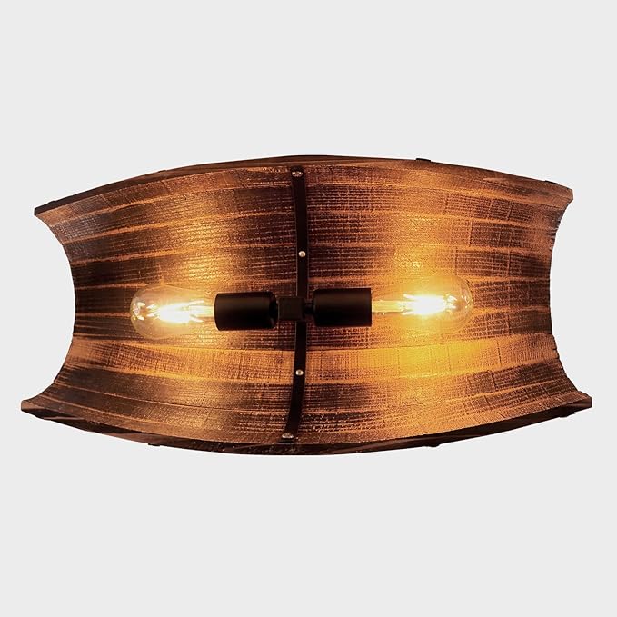 Newrays Antique Wood Wine Barrel Pendant Lamp Hanging Rustic Kitchen Bar Ceiling Lamp Light Fixtures