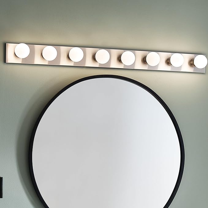Kichler Linear Bathroom Vanity Light Fixture 48” in Brushed Nickel, Modern 4-Light Design, 628NI