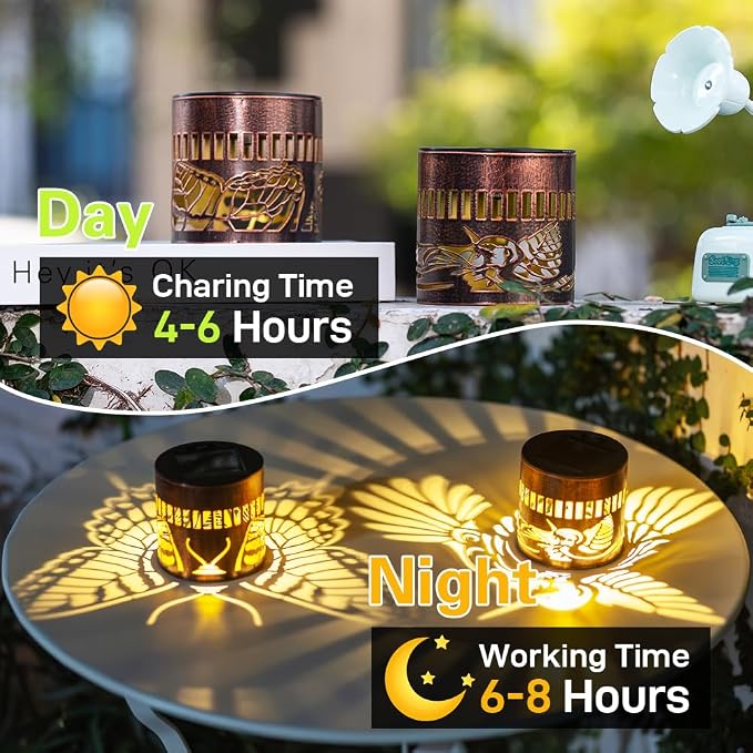 Solar Lantern Outdoor Waterproof Hummingbird 2 Pack Garden Decor Gifts for Women Mom Grandma
