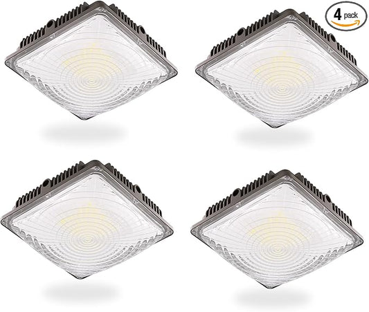 120W LED Canopy Light for Gas Station Light, 18000lm 0-10V Dimmable 5000K LED Canopy Lights, IP65 Waterproof Commercial Canopy Lights for Outdoor Garage Warehouse Shop Carpor UL Listed, 4 Pack