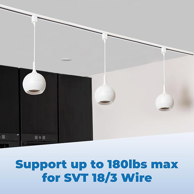 OHLECTRIC Pendant Track Adapter for H Track Only - Halo Track Adapter Supports Weight Upto Maximum of 10 Lbs and SVT 18/3 Wire - White
