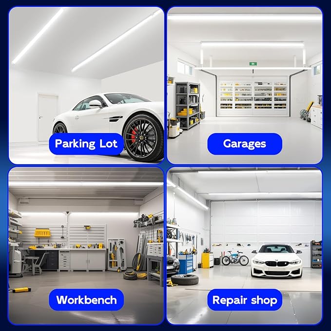 hykolity 4FT LED Shop Light, V Shape Integrated T8 LED Tube Light, 5200LM, 40W, 6500K Super Bright White,high Output Linkable Shop Lights W/Built-in ON/Off Switch for Warehouse, ETL, 10 Pack