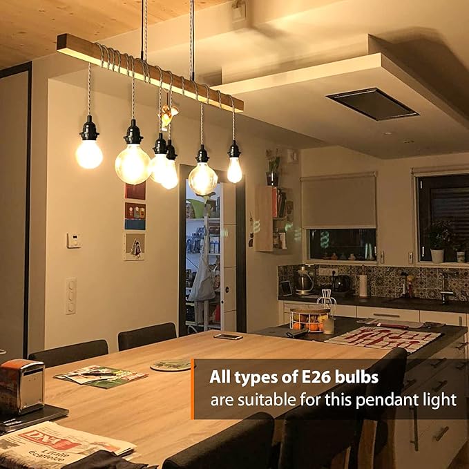 HURYEE Plug in Hanging Light Fixture, 15FT Pendant Lamp Lights Cord with Switch Cord E26 Bulbs Socket, Industrial DIY Twisted Hemp Rope Overhead Lamps for Farmhouse Bedroom Home Lighting Decors